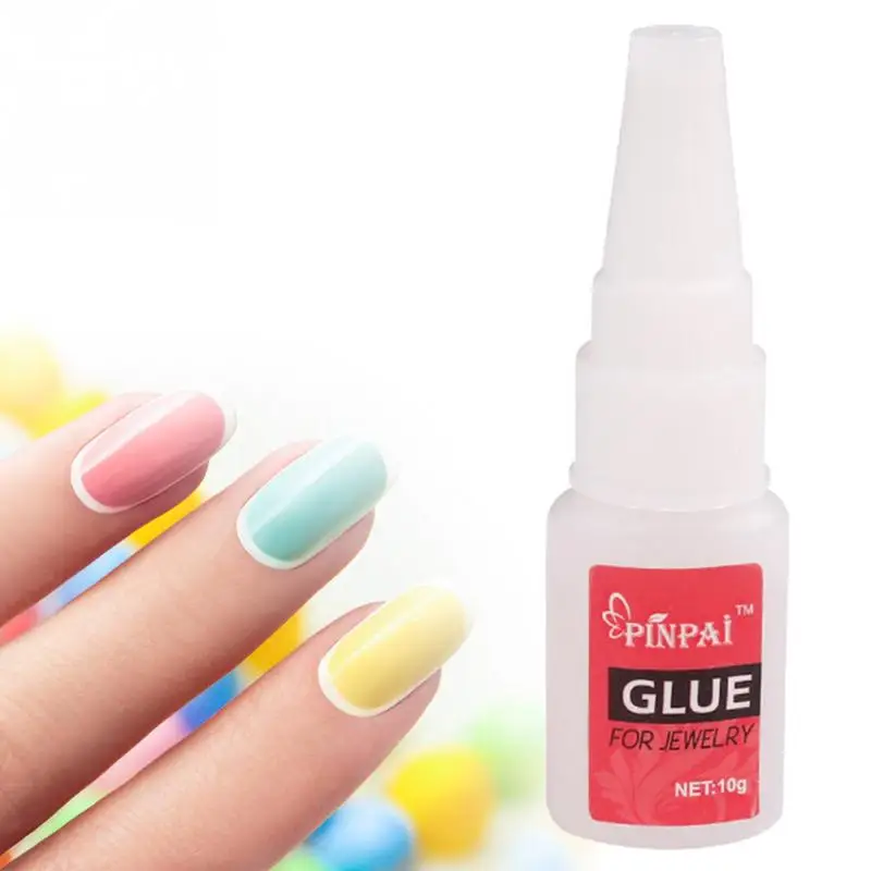 2 Types Nail Polish Glue for Stickers Nail Art Tips